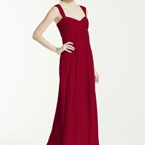 Red Chiffon Bridesmaids Dress